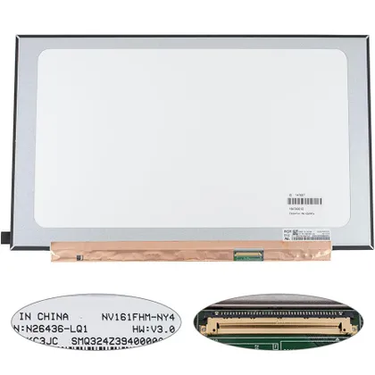 фото, Матриця 16.1" NV161FHM-NY4 (1920*1080, 40pin(eDP, IPS, 144Hz), LED, SLIM(без планок та вушок), матова, роз'єм праворуч внизу) для