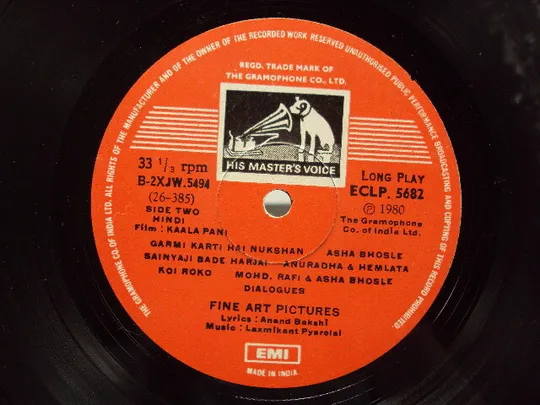 Пластинка Kaala Pani 1980 Laxmikant pyarelal Anand Bakshi Индия диаметр 30 см №15380МЯ в Україні