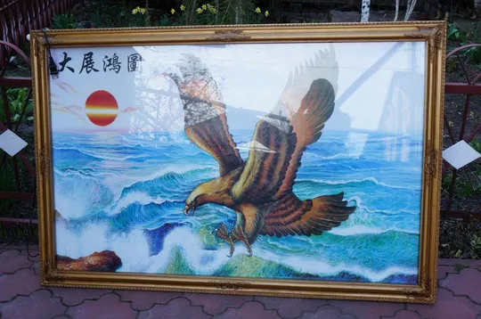 Светящаяся Электро Картина орел и море большая, в раме 150 х 99,2 см, без рамы 144 х 93,2 см №134 Ціна