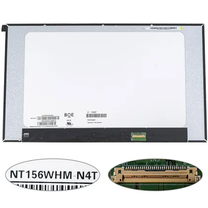 фото, Матриця 15.6 NT156WHM-N4T (1366*768, 30pin(eDP), LED, SLIM(без дод. панелі !!!), матова, роз'єм праворуч знизу) для ноутбука
