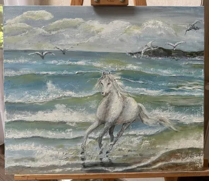 фото, Авторська картина олією "На хвилі життя"60×50