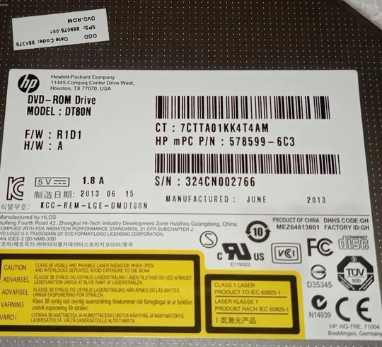 DVD-RW привод з ноутбука HP EliteBook 8470p DT80N 689075-001 578599-6C3 З аукціону