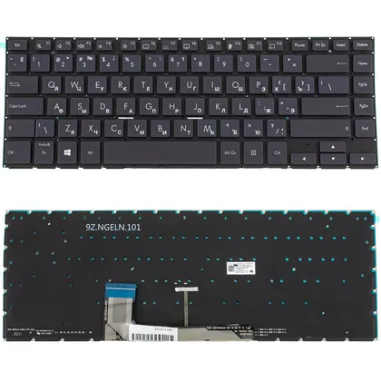 фото, Клавіатура для ноутбука ASUS (W700 series) rus, black, без фрейму, підсвічування клавіш
