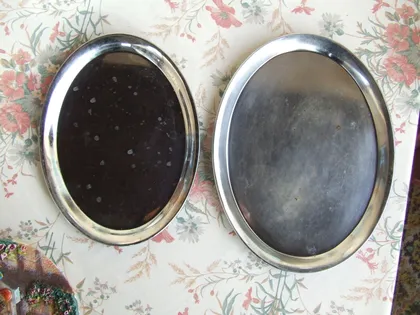 фото, тарілка  піднос 2 штуки роз 29х22 см і 25х20 см 1990 рр. ссср