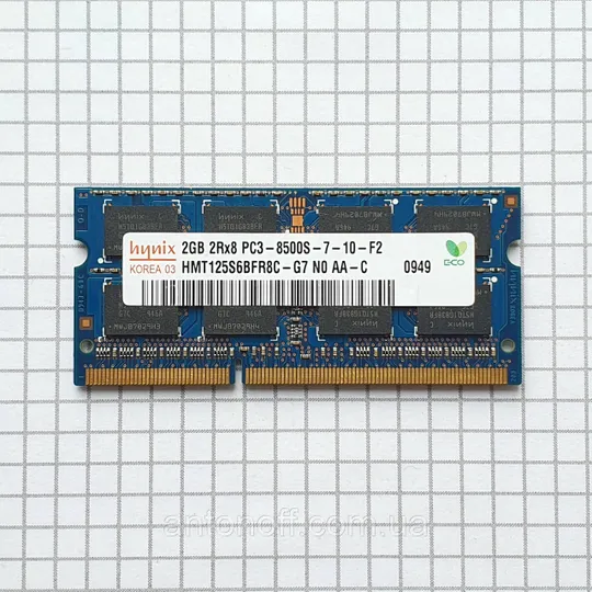 Модуль пам&#039;яті Hynix 2GB 2Rx8 PC3-8500S (DDR3) HMT125S6BFR8C-G7 для ноутбука оригінал Ціна