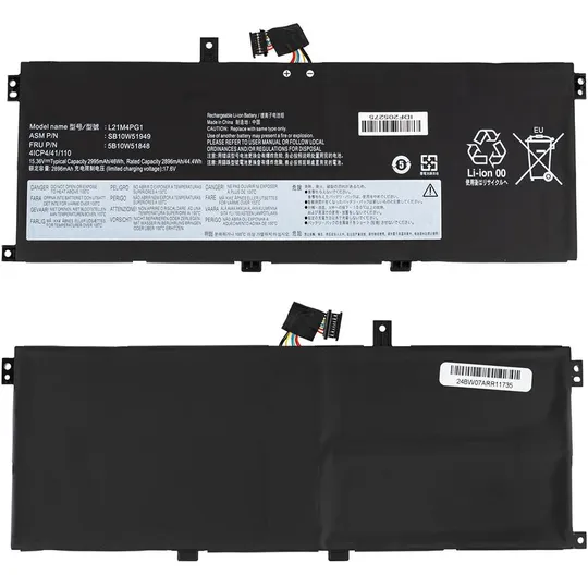 Батарея для ноутбука Lenovo L21C4PG1 (ThinkPad L13 Gen 4) 15.36 3000mAh 46Wh Black Ціна