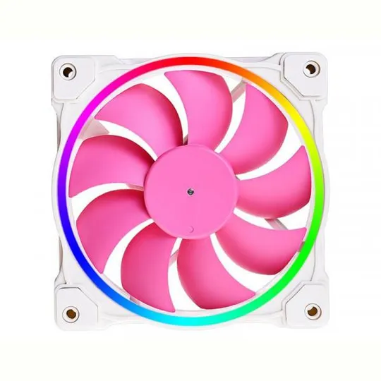 Вентилятор ID-Cooling ZF-12025-PINK ARGB (Single Pack), 120x120x25мм, 4-pin PWM, белый с розовым Ціна