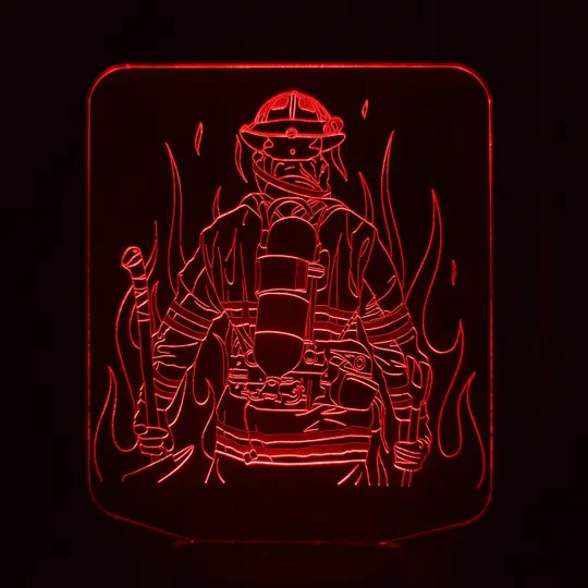 Акриловий світильник-нічник Пожежний червоний tty-n001390 Ціна