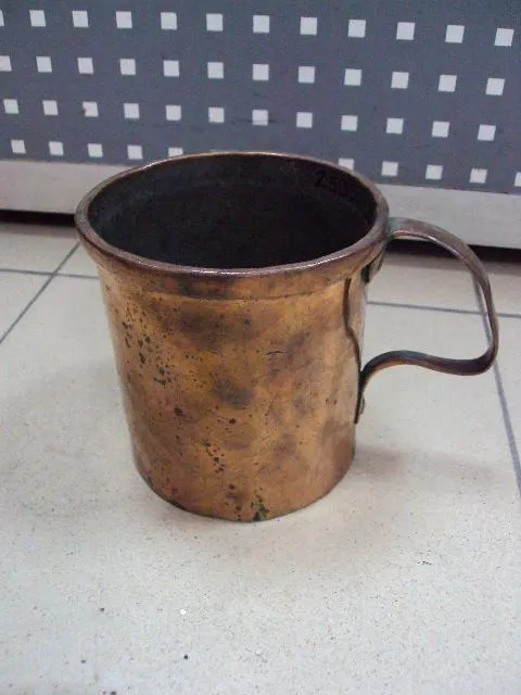 Кружка медь старая высота 12 см, диаметр 12,4 см №31 Ціна