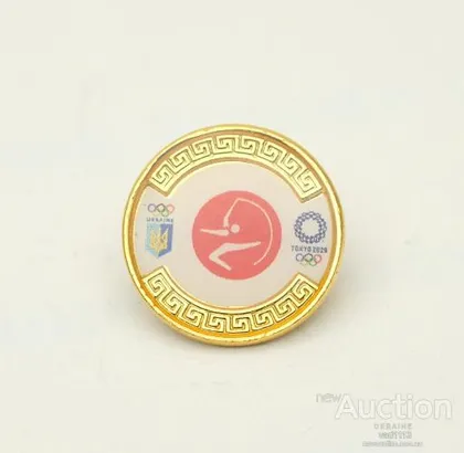 фото, Официальный значок НОК Украины - художественная гимнастика Олимпийские игры 2020 Токио