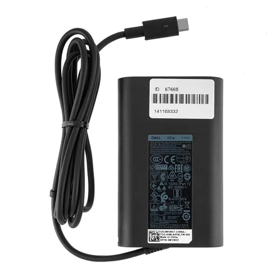 Оригінальний блок живлення для ноутбука DELL TYPE-C 65W, Black, OVALE З аукціону
