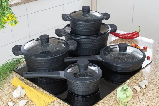 Набор посуды Edenberg Black 2 EB-9186 10 предметов Ціна