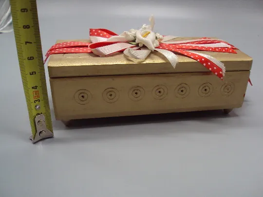 Купити Шкатулка с бантиком дерево цветы каллы размер 5,4 х 15,7 х 7 см №18388