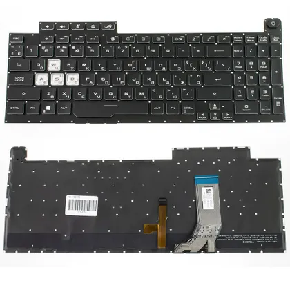 фото, Клавіатура для ноутбука ASUS (G731GU, G731GV) ukr, black, без кадру, підсвічування клавіш (RGB 4) (оригінал)
