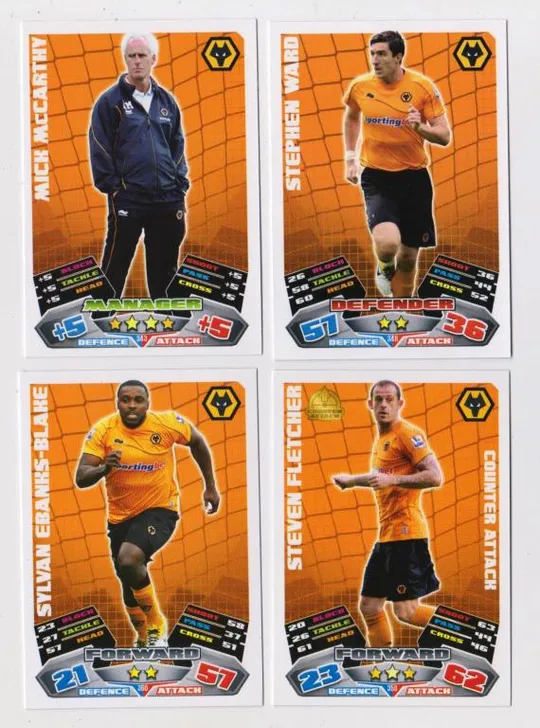 Футбольные карточки MATCH ATTAX 2011-2012 Premier League = Футбольный клуб *Wolverhampton* = 4 шт. # Ціна