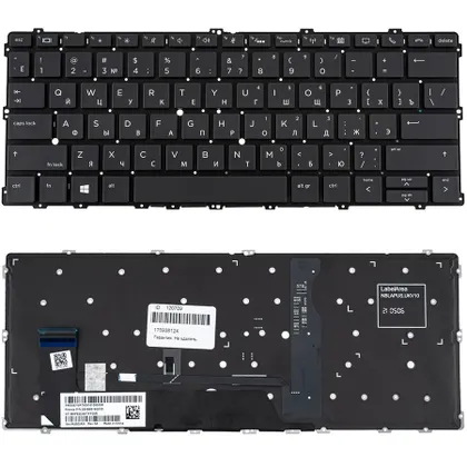 фото, Клавіатура для ноутбука HP (EliteBook X360: 1030 G3, 1030 G4) rus, black, підсвічування клавіш, без фрейму, без фрейма