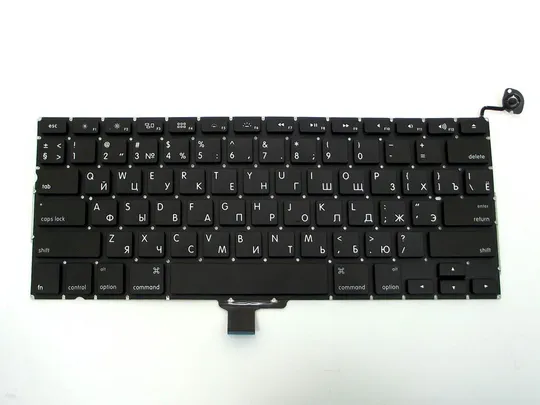 Клавиатура для APPLE MC374, MC700, MB466, MB467, MB990, MB991 (RU BLACK, Горизонтальный Enter). З аукціону