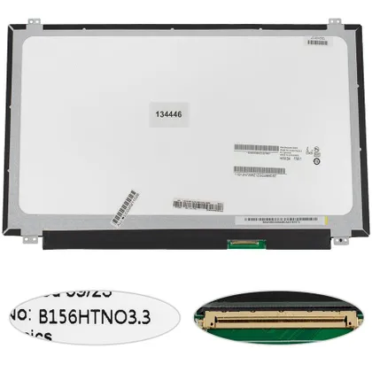 фото, УЦІНКА! Матриця 15.6" B156HTN03.3 (1920*1080, 40pin, LED, SLIM(вертикальні вушка), матова, роз'єм праворуч внизу) для ноутбука