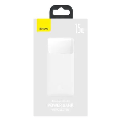 Батарея универсальная Baseus Bipow 20000mAh, 15W, USB-C/3A, 2*USB-A/3A(max.), +cable, white (PPBD05 Інтернет-аукціон