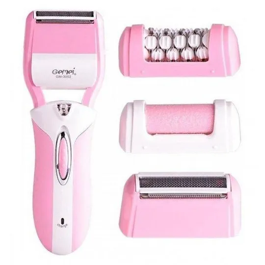 Эпилятор депилятор женский электрический беспроводной + триммер + пемза 3 в 1 Gemei GM-3052 Продаж