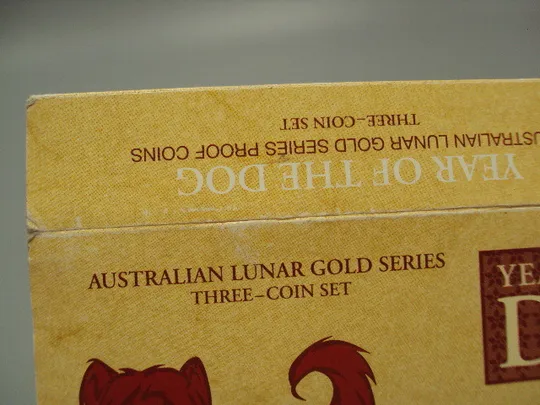 Футляр коробочка монета Австралия год собаки Year of the dog Australian lunar gold series №16012 З аукціону