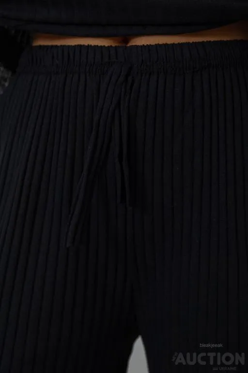 Костюм женский в рубчик повседневный, цвет черный, 238R57415 Інтернет-аукціон