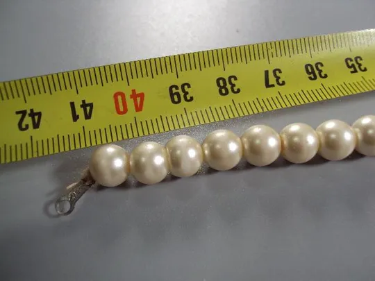 Бижутерия бусы под жемчуг в один ряд стекло длина 41,8 см №11810 Де купити