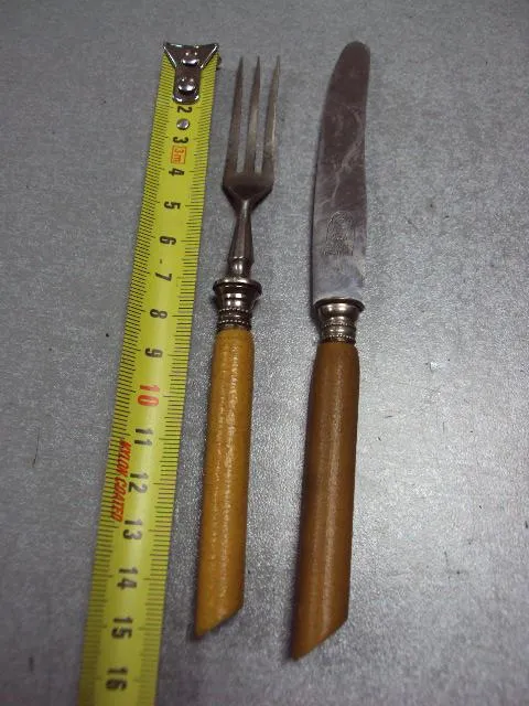 Столовые приборы десертный набор вилка и нож Solingen Rostfrei металл дерево длина 15 и 16 см №13270 Ціна