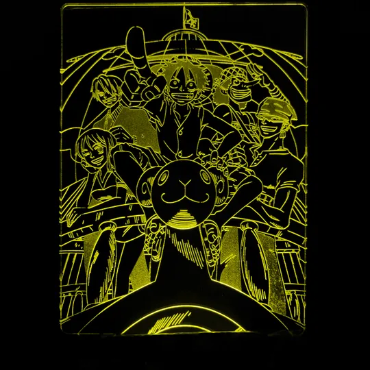 Акриловий світильник-нічник Манки Д. Луффи 2 (Monkey D. Luffy) жовтий tty-n000922 Ціна