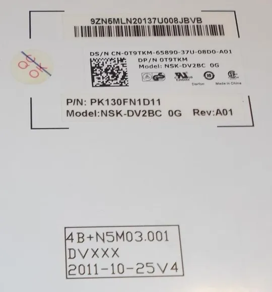 Клавіатура з ноутбука DELL Latitude E5420 NSK-DV2BC CN-0T9TKM З аукціону