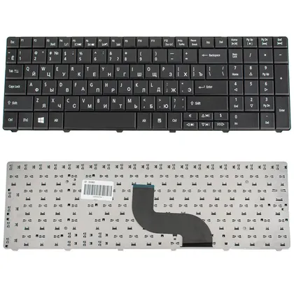 фото, Клавіатура для ноутбука ACER (AS: E1-521, E1-531, E1-571, TM: 5335, 5542, 5735, 5740, 5744, 7740, 8571, 8572) rus, black