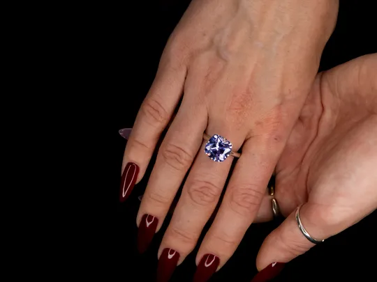 Купити Каблучка 925 проби родійована зі вставкою л.аметиту