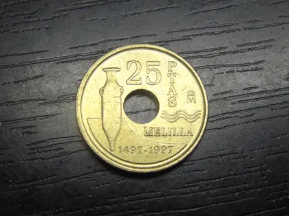 фото, 25 песет Іспанія 1997 Мелілья