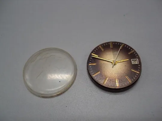 Механизм, циферблат и пластиковое стекло наручные часы Полет 17 камней календарь не на ходу №14620 Ціна