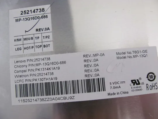 349-11 клавіатура робоча  T6G1-GE 9Z.NB4SN.00G MP-13Q16D0-686 для LENOVO 305-15, B50-30, B50-70   Оригінал З аукціону