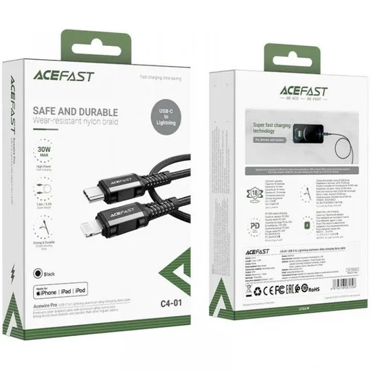 Дата кабель Acefast MFI C4-01 USB-C to Lightning aluminum alloy (1.8m) Де купити