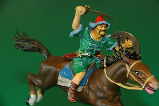 Купити ГУН ІЗ МЕЧЕМ-САБЛЕЮ монголо-татарин №8761 ELASTOLIN 70мм ФРН