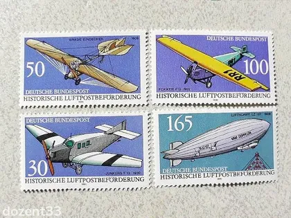 фото, Серія поштових марок Німеччина " Авіація " 1991 рік