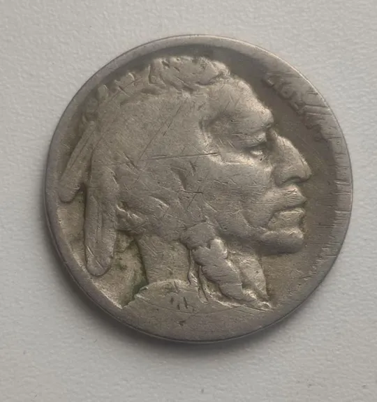 Купити 1920 год 5 центов старинная монета США бизон и индеец оригинал gf847.