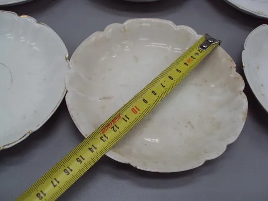 Тарелки фарфор М.С. Кузнецова герб орел чайные тарелочки блюдца размер 2,1х13,9см лот 6 шт №13352 Характеристики