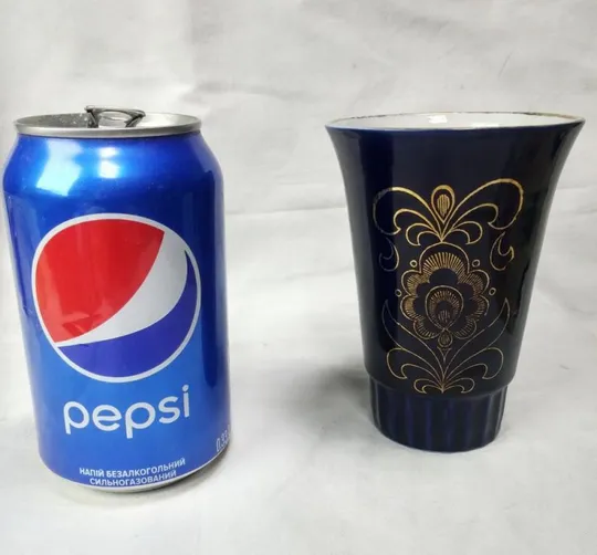 Купити Стакан (чашка) советский кобальтовый с позолотой фарфор Бронница