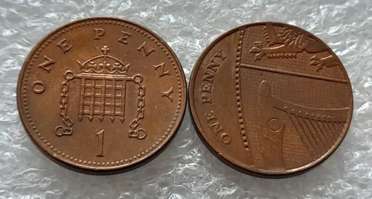 Купити (818) 1 пенні 2008 Великобританія - 2 види реверса!!! - 2 монети в хорошому стані (1 пенни 2008 Великобритания)