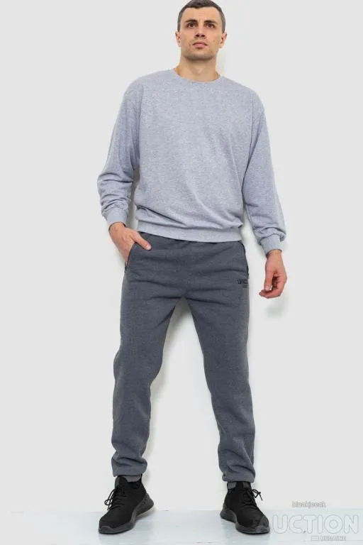 Купити Спорт штаны мужские на флисе, цвет серый, 244R41515