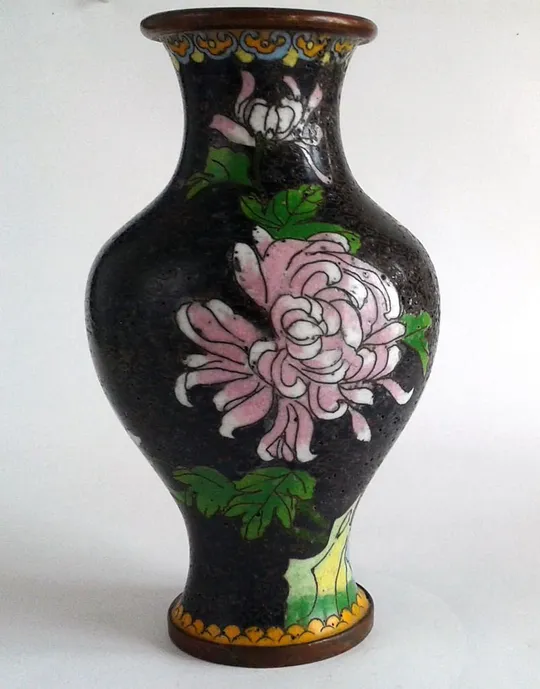 Антикварна колекційна ваза клуазоне Cloisonne мідь XIX століття З аукціону