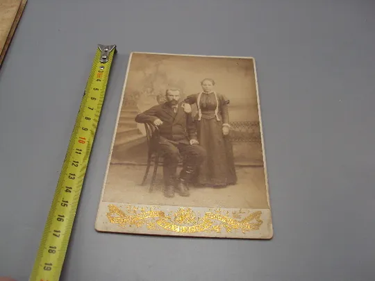 Фотография портрет семейный пара И. Денисова Въст:Осколгъ парочка Старый Оскол №18666ч Ціна