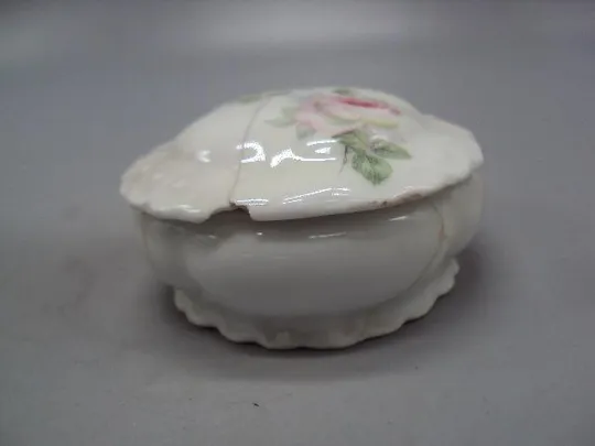 Купити Шкатулка фарфор Австрия узор цветы розы размер 3,8х2,4х5,8 см под реставрацию №78