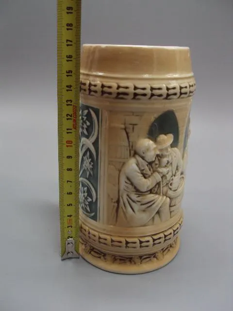 Купити Пивной бокал фарфор Германия Зитцендорф Sitzendorf кружка пивная узор люди пьют пиво 16,9 см (№840)