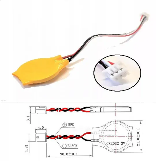 Купити Батарейка BIOS CR2032 3 pin 3 пин 3v в для ноутбука биос
