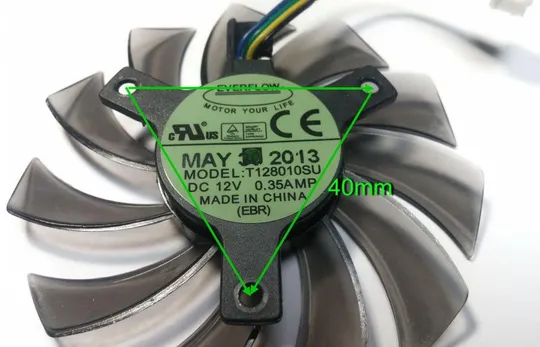 Вентилятор EverFlow 77мм T128010SM 4-pin (PLD08010S12H) для відеокарт Gigabyte Windforce GeForce GTX Продаж