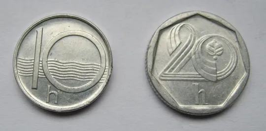 10 и 20 геллеров = 1995 г. = ЧЕХИЯ  # Ціна